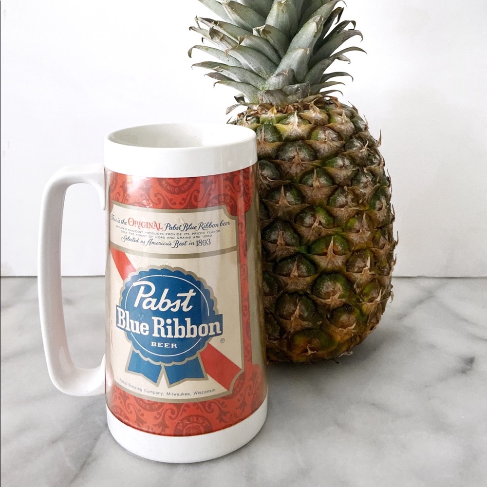Pabst Blue Ribbon Beer Stein Insulated Plastic Mug